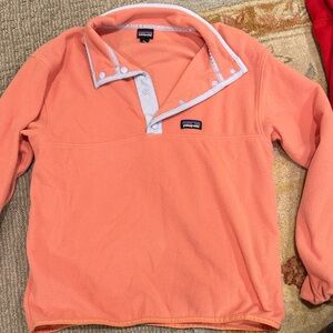 Patagonia Girls Peach Snap-T Fleece Pullover